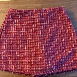 Altar'd State Red Tweed Mini Skort